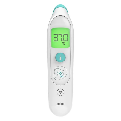 Braun TempleSwipe Stirn-Thermometer BST200 - Thermometer für die Stirn, schnell und klinisch genau, ideal für die ganze Familie mit LED-Anzeige in Weiß.