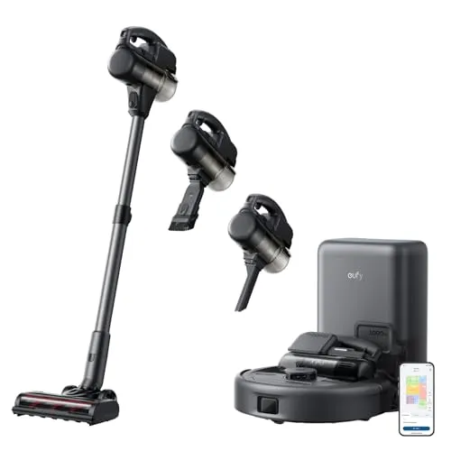 eufy Saugroboter 3-in-1 E20 - Saugroboter mit 30.000 Pa Saugkraft und Auto-Entleerung, ideal für eine mühelose und gründliche Reinigung aller Bodenbeläge.