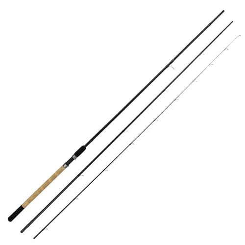 Roy Fishers Top Match 3,90m (3-18g) – Dreiteilige Matchrute & Posenrute – Kohlefaser Blank mit semiparabolischer Aktion – Korkgriff & Super Glide Ringe – Ideal für Forelle, Schleie & Weissfisch