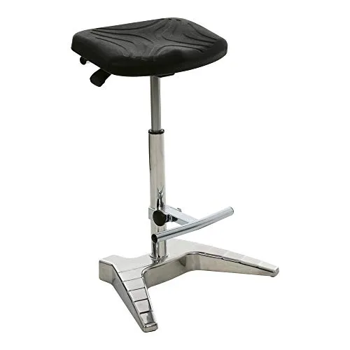 STIER XL Stehhilfe mit Fußstütze - Ergonomisch verstellbar - Stehhilfe mit verstellbarer Sitzhöhe 700-880mm, belastbar bis 150 kg. Ideal für längeres Arbeiten, sorgt für optimale Ergonomie und Stabilität.