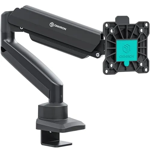 ONKRON Monitor Halterung für 13-32 Zoll Bildschirm bis 10 kg, Gasdruckfeder Bildschirmhalterung drehbar, Monitorhalterung VESA 75x75-100x100, Monitor Arm Stand schwenkbar, neigbar Schwarz G80-B