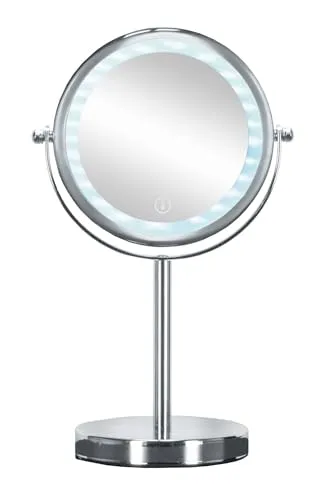 Kosmetikspiegel Bright mit LED-Beleuchtung & 5-fach Vergrößerung - Praktischer Kosmetikspiegel für Erwachsene und Jugendliche, mit LED-Beleuchtung und 5-facher Vergrößerung. Ideal für präzises Make-up und Pflege im Badezimmer.