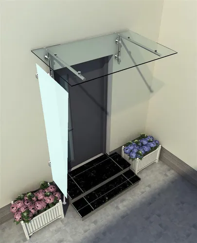 Glaszentrum Hagen - Seitenteil für Glasvordach 80x200x60 cm - Vordächer aus VSG Glas (9,54mm) mit modernem Design, ideal für den Außenbereich. Bietet Schutz und Stil zugleich.