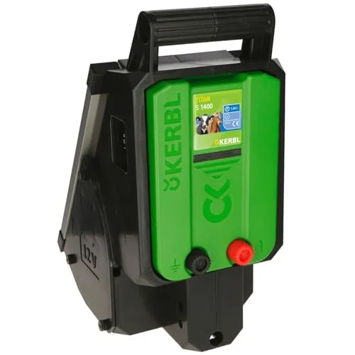 Kerbl Titan S1400 Solar Weidezaungerät 12 Volt, effektives Solargerät, 3 Jahre Garantie