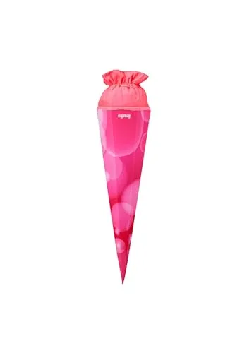 ergobag Schultüte KuntBärbuntes Einhorn - Pink, individuelle Gestaltung mit Kletties, 2-in-1 als Aufbewahrungsbeutel und Kissen