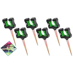Grüner Jan Umlenkrolle 6er-Set - Umlenkrollen für Gartenschlauch mit 2 Rollen und Erdspieß, ideal zur einfachen Schlauchführung im Garten und zur Vermeidung von Knicken.