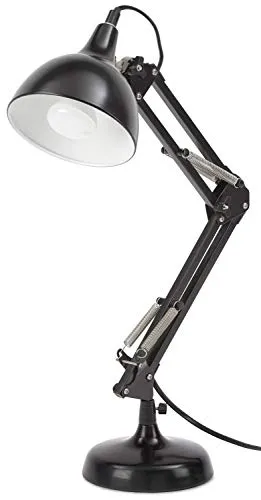 BRUBAKER Schreibtischlampe mit höhenverstellbarem Gelenk-Arm - Schwarz - Elegante Schreibtischlampe in Schwarz mit höhenverstellbaren Gelenkarmen für optimale Lichtverteilung. Ideal für Büro, Homeoffice oder Jugendzimmer – flexibel einstellbar und stabil konstruiert.
