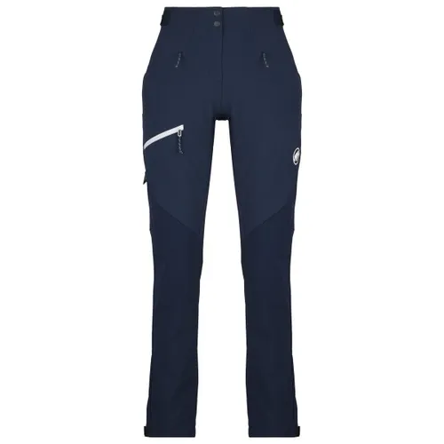 Mammut Courmayeur Softshell Pants Women marine (5118) 34 - Wanderhosen für Damen, atmungsaktives und windabweisendes Schoeller-Material für optimale Bewegungsfreiheit und Komfort beim Bergsport.