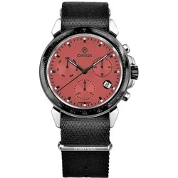 JOWISSA Stahl/Schwarz/Rot LeWy 9 Schweizer Herrenuhr J7.135.L