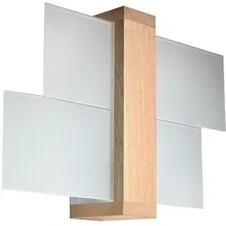 Licht-Erlebnisse Wandleuchte LEDA Holz - Moderne Wandlampe für Flur und Schlafzimmer - Moderne Wandleuchte aus Holz mit satiniertem Glas für blendarme Beleuchtung, ideal für Wohnzimmer, Flur und Treppenhaus. Freie Leuchtmittelwahl für individuelle Lichtgestaltung.