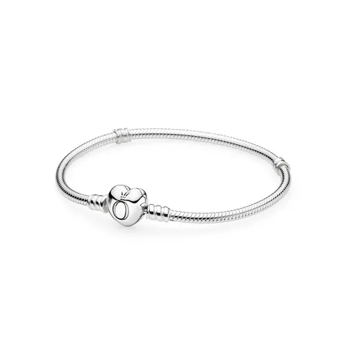 Pandora 590719 Armband Damen Moments mit Herzverschluss - Elegantes Armband aus 925er Sterlingsilber mit graviertem Herzverschluss, perfekt für besondere Anlässe wie Valentinstag und Geburtstage.
