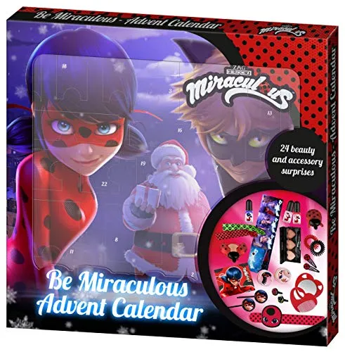 Miraculous Be Advent Calendar - Offizieller Beauty Adventskalender, kreative Kinderkosmetik und Accessoires für Superhelden-Power