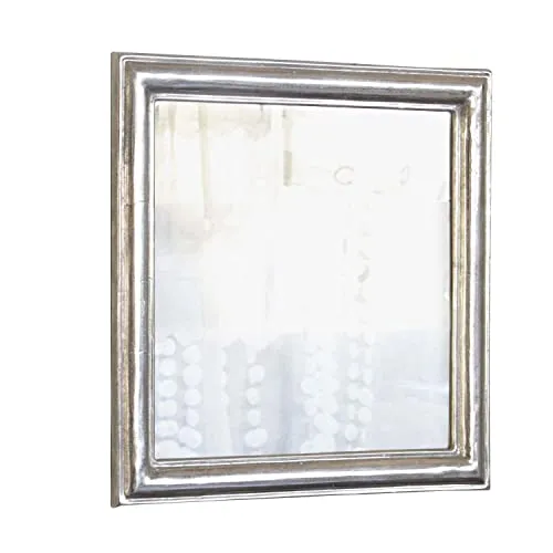 Loberon Spiegel Hudson, Design-Klassiker, mit Antik-Finish, Quadratisch, Zeitloses Design, Wandspiegel, Wohn-Accessoire, Aluminiumguss, Spiegelglas, antiksilber