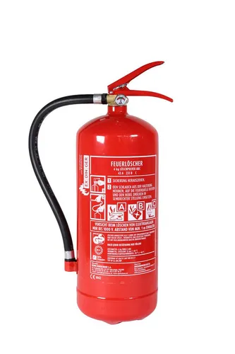 HausundWerkstatt24 6 kg Pulver-Feuerlöscher GP-6X - Frostsicherer 6 kg Dauerdrucklöscher mit 9 LE, ideal für Gewerbe und öffentliche Gebäude, wartungsfähig bis zu 20 Jahre, inklusive Manometer und Wandhalterung.