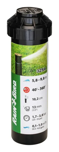 Rain Bird Versenkregner 32SA, 1/2Z - 022329 - Effizienter Versenkregner für präzise Bewässerung, ideal für Rasenflächen und Gärten.
