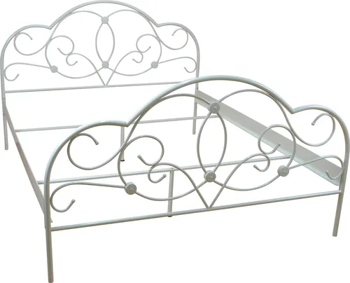 möbel direkt online Metallbett in 4 Größen - Romantisches Metallbett in 4 Größen, cremeweiß pulverbeschichtet und mit aufwendiger Landhausverzierung, ideal für ein stilvolles Schlafzimmer.
