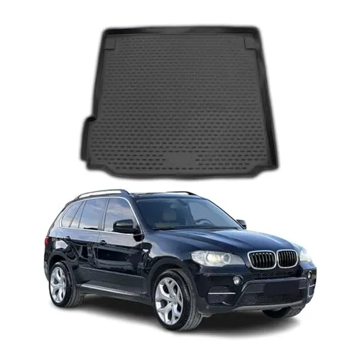 Kofferraummatte Kofferraumwanne kompatibel mit BMW X5 E70 2006-2013 Gummi TPE Schwarz