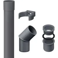 INEFA Regenfallrohr Set 2m – PVC-U Dachrinnenzubehör - Fallrohre aus hochwertigem, UV-beständigem PVC-U für einfache Montage. Ideal für Gartenhäuser und Carports – Made in Germany!