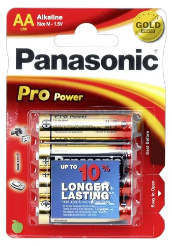 PANASONIC LR 06 Mignon Pro Power 1500 Blister 4er - Elektrowerkzeug-Akkus mit Gold Award - Hochleistungs-Mignon-Batterien für zuverlässige Energieversorgung und lange Lebensdauer.