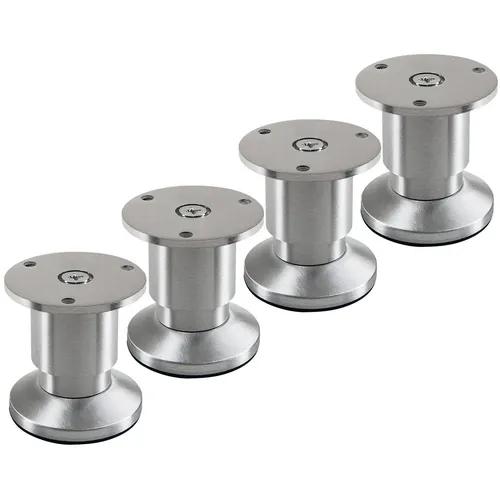SO-TECH® Möbelfuß ALPHA, belastbar bis 250 kg, höhenverstellbar bis 15 mm, (4-St), Höhe 50 mm, Aluminium gebürstet, Aluminium gebürstet