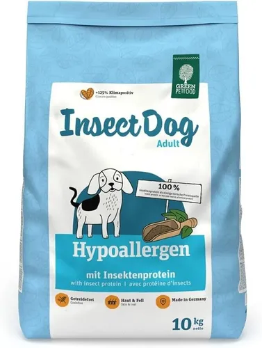 GREEN PETFOOD InsectDog Hypoallergen 10kg - Spezialfutter für sensible Hunde, alternative Proteinquelle aus Insekten, 3% Rabatt für Stammkunden