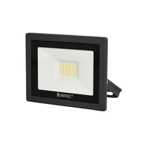 UNITEC LED Strahler 7 W, 850 Lumen, IP65, Aluminiumdruckguss, Stecksystem & Schwenk-Bügel, Sicherheitsglas, energiesparend, langlebig, anthrazit