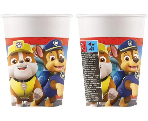 Kubek papierowy 200 ml Psi Patrol op.8 szt. Party GODAN 95598 GODA 5201184955987