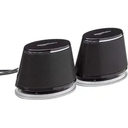 Amazon Basics Stereo-2.0-Lautsprecher für PC oder Laptop - Elegante PC-Lautsprecher mit USB-Stromversorgung und kraftvollem Bass, ideal für Musik und Gaming. Plug-and-Play für einfache Installation!