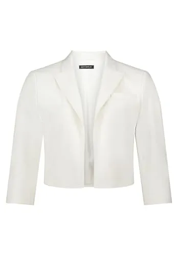 Betty Barclay Damen Kurzblazer mit 3/4 Arm Rohweiß, 46 - Eleganter Damen Blazer mit weich fallender Passform, ideal für vielseitige Anlässe. Verschlussloses Design und moderne Details für einen lässigen, stilvollen Look.