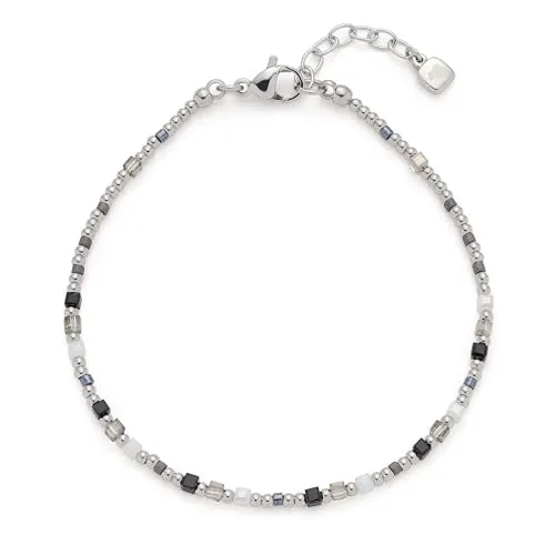 JEWELS BY LEONARDO Armband Ciao Lizo – Edler Arm-Schmuck aus Edelstahl - Stylisches Armband im Black & White-Look, ideal für jeden Anlass. Hergestellt aus robustem Edelstahl mit eleganten Glaswürfeln, bietet es hohen Tragekomfort und eine optimale Passform dank Verlängerungskette.