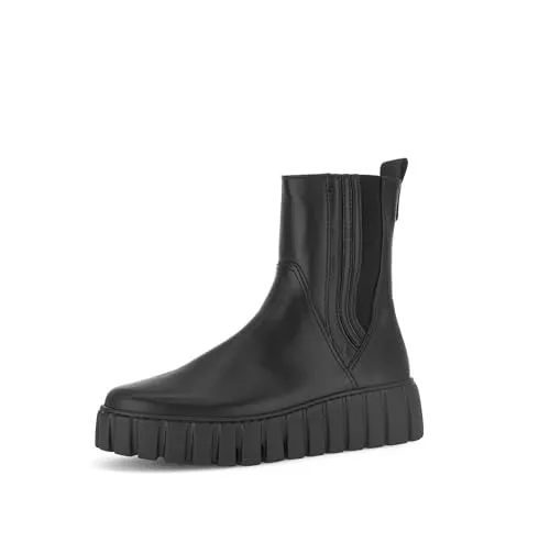 Gabor Damen Chelsea Boots - Modische Stiefeletten in Schwarz - Wanderschuhe mit moderater Mehrweite (G) für optimalen Tragekomfort, aus pflegeleichtem Microfutter, ideal für stilvolle und bequeme Outfits.