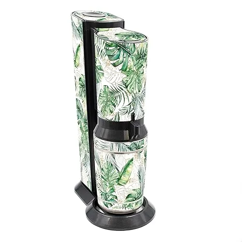 Finest Folia Deko Schutz Aufkleber kompatibel mit SodaStream Wassersprudler Crystal Design Sticker Set 8-teilig Klebefolie wasserfest selbstklebend (Crystal 2.0 (RX049), 12 Monstera)