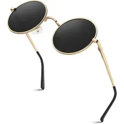 CGID Retro Sonnenbrille Polarisiert Rund mit UV400 Schutz - Stylische Retro Sonnenbrille mit UV400 Schutz gegen schädliche Strahlen. Polarisierte Linsen reduzieren Reflexionen und bieten ein angenehmes Tragegefühl. Ideal für Outdoor-Aktivitäten und als modisches Accessoire.