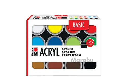 Marabu Acrylfarben-Set BASIC 12 x 18 ml