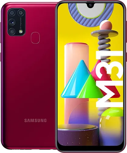Samsung Galaxy M31 Dual SIM Rot 64 GB - Leistungsstark und stilvoll - Handys ohne Vertrag mit 6.000 mAh Akku für stundenlangen Gebrauch, 64 MP Quad-Kamera für beeindruckende Fotos und 6 GB RAM für reibungslose Leistung.