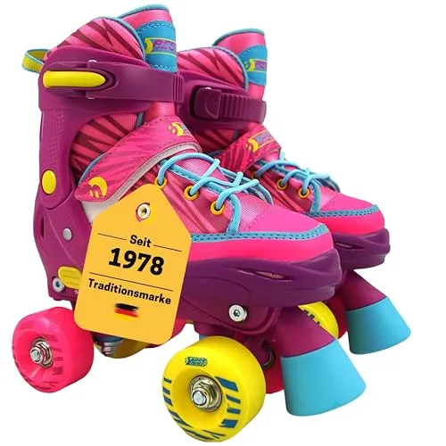 Best Sporting Rollschuhe für Kinder Mädchen - Verstellbare Inliner 28-31 - Inliner für Kinder, 4-fach größenverstellbar für lange Nutzung, mit ABEC-7-Kugellager für sicheres Fahren und hohen Tragekomfort dank Memoryschaum.