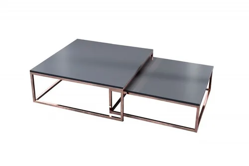 Design Couchtisch Set MENTO anthrazit kupfer 75/65cm - Stylisches 2er Set Couchtische in modernem Design, ideal für Ihr Wohnzimmer. Robuste MDF- und Metallkonstruktion, leicht zu montieren und perfekt für jeden Anlass.