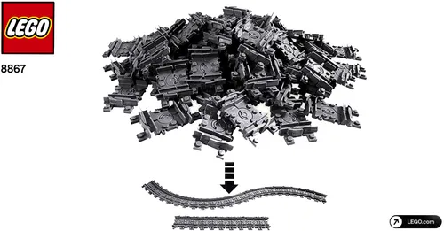 LEGO City 64 bewegliche / flexible Schienen 8867 passend zu 7939, 7938, 7896 NEU