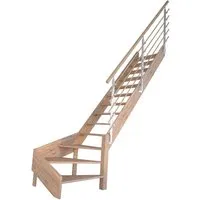 StarWood Treppe Rhodos Eiche Gew. R Design-Geländer-Holzstäbe FSC®