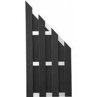 Abschlusselement GroJa Merano 84,3 x 180/90 cm - anthrazit - Gartenzäune aus BPC, nachhaltig und pflegeleicht. Mit stabilen Aluminium-Querriegeln und dekorativen Hohlkammerlamellen für individuelle Gestaltung.