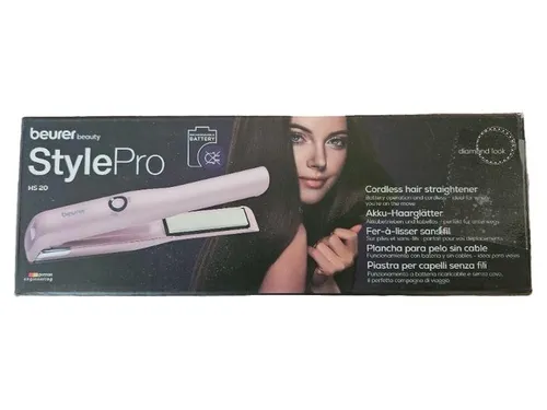 Beurer HS 20 Akku-Haarglätter - kabelloses Reiseglätteisen mit USB-Aufladung, drei Temperaturstufen und Schnellheizung in elegantem Rosa