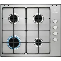 Electrolux EGS6404SX Einbau-Gaskochfeld 60 cm, 4 Brenner aus Edelstahl - Elegantes 60 cm Gaskochfeld mit 4 Brennern für präzises Kochen. Einfache Installation ohne Schrauben, ideal für moderne Küchen. Genießen Sie maximale Flexibilität beim Kochen!