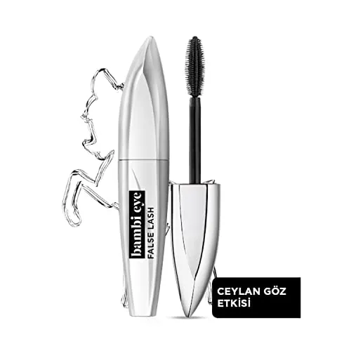 L'Oréal Paris Mascara, Schwarze Wimperntusche für Bambi-Augen mit Wimpern voller Schwung, Länge und Volumen, False Lash Bambi Eye, Schwarz, 8,9 ml