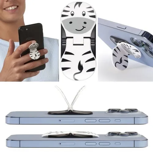 Zipgrips Zebra – 2-in-1 Handygriff & Aufsteller Deutsche Ausgabe
