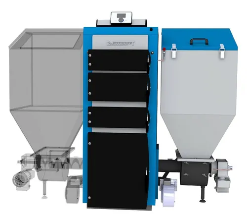 Kombikessel Pelletkessel MDP 15 Silo L – 5-15 kW Heizsystem - Brenner & Kessel mit digitaler Steuerung, moduliert von 5-15 kW, umweltfreundlich und ideal für große Räume über 100 m².