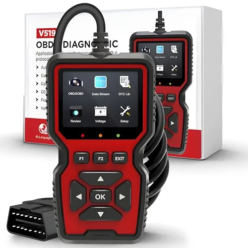 Retoo OBD2 Diagnosetester V519, Universal KFZ Fehlercode Lesegerät - OBD-II Diagnosewerkzeuge - Vielseitiger Diagnosetester für Pkw, SUV und leichte Nutzfahrzeuge. Bietet vollständige Motordiagnose und Echtzeit-Überwachung in einem robusten Design.