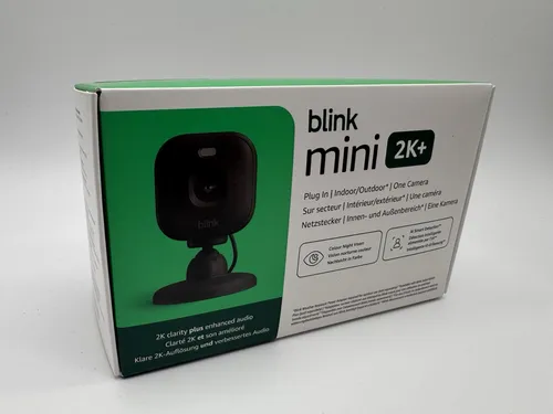 AMAZON (RING) Blink Mini 2K+ - Wetterfeste Netzwerk-Überwachungskamera - Hochauflösende 2K-Überwachungskamera für Innen- und Außenbereiche, drahtlos und einfach zu installieren. Ideal für zuverlässige Videoüberwachung bei Tag und Nacht.