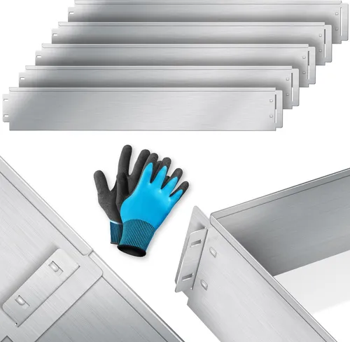KESSER® Rasenkante Beeteinfassung 100x14cm oder 100x18cm - Beeteinfassung aus verzinktem Metall, robust und biegbar. Ideal für saubere Abgrenzungen zwischen Rasen und Beet, schützt Pflanzen vor Schäden und Wurzeln.