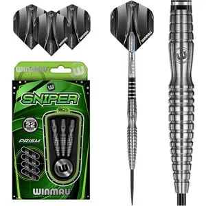 WINMAU Sniper 22g Profi Wolfram Steeltip Dartpfeile - Steel-Dartpfeile Set mit 90% Wolfram, bietet hervorragenden Grip und Kontrolle für präzise Würfe.