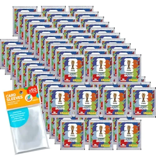 Bundle mit World Cup 2026 Sticker - 100 Tüten + Exklusive Collect-it Hüllen - Sammelspaß für die WM 2026! 100 Tüten mit je 7 Panini Stickern plus 40 exklusive collect-it.de Hüllen für optimalen Schutz Ihrer Sammlerstücke.